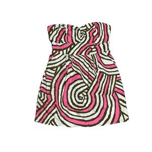 WALTER By Walter Baker Strapless Dress Size Large Pink Brown White